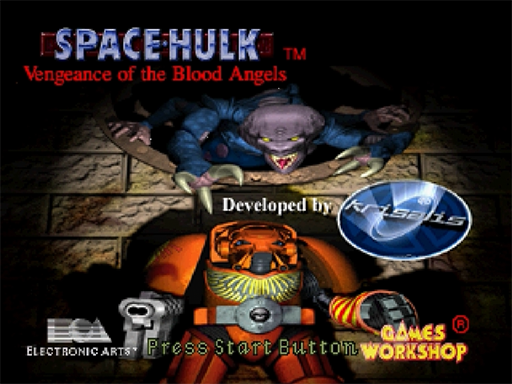 Space Hulk: Vengeance of the Blood Angels title screen for Sega Saturn
